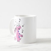 Illustratie van een zingende stegosaurus. koffiemok (Voorkant links)