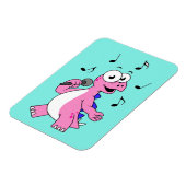 Illustratie van een zingende stegosaurus. magneet (Linkerzijde)