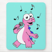 Illustratie van een zingende stegosaurus. muismat (Voorkant)