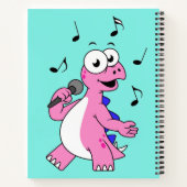 Illustratie van een zingende stegosaurus. notitieboek (Achterkant)