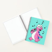 Illustratie van een zingende stegosaurus. notitieboek (Binnen)