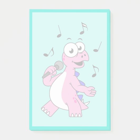 Illustratie van een zingende stegosaurus. post-it® notes (Voorkant)