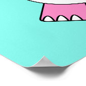 Illustratie van een zingende stegosaurus. poster (Hoek)