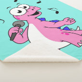 Illustratie van een zingende stegosaurus. sherpa deken (3/4)