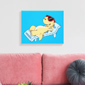 Illustratie van een zonnebadende Tyrannosaurus rex Canvas Afdruk (Insitu (Woonkamer))