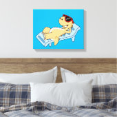 Illustratie van een zonnebadende Tyrannosaurus rex Canvas Afdruk (Insitu (Slaapkamer))