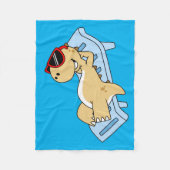 Illustratie van een zonnebadende Tyrannosaurus rex Fleece Deken (Voorkant)