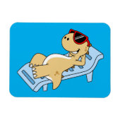 Illustratie van een zonnebadende Tyrannosaurus rex Magneet (Horizontaal)