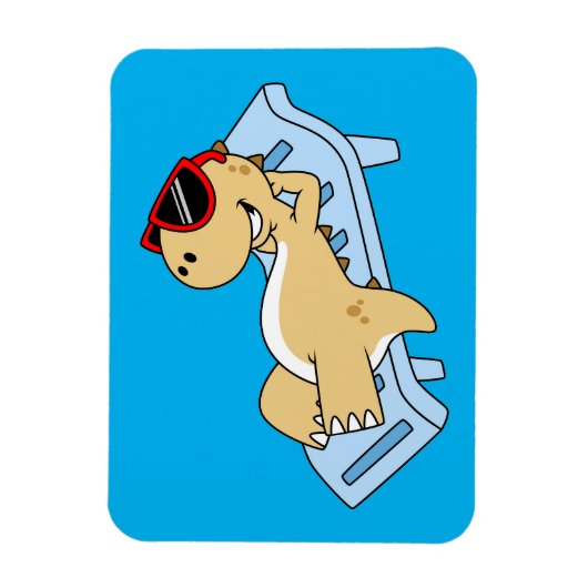 Illustratie van een zonnebadende Tyrannosaurus rex Magneet (Verticaal)