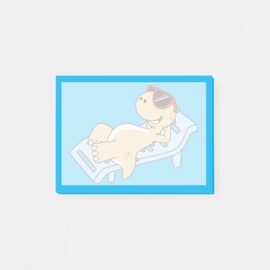 Illustratie van een zonnebadende Tyrannosaurus rex Post-it® Notes (Voorkant)