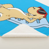 Illustratie van een zonnebadende Tyrannosaurus rex Sherpa Deken (3/4)