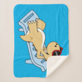 Illustratie van een zonnebadende Tyrannosaurus rex Sherpa Deken (Voorkant)