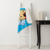 Illustratie van een zonnebadende Tyrannosaurus rex Sherpa Deken (In situ)