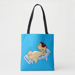 Illustratie van een zonnebadende Tyrannosaurus rex Tote Bag