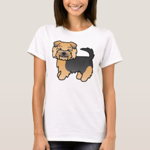 Illustratie van een zwart en lichtbruine Norfolk T T-shirt