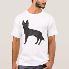 Illustratie van een zwarte Duitse herdershond T-shirt
