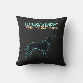 Illustratie van een zwarte Labrador hond Kussen