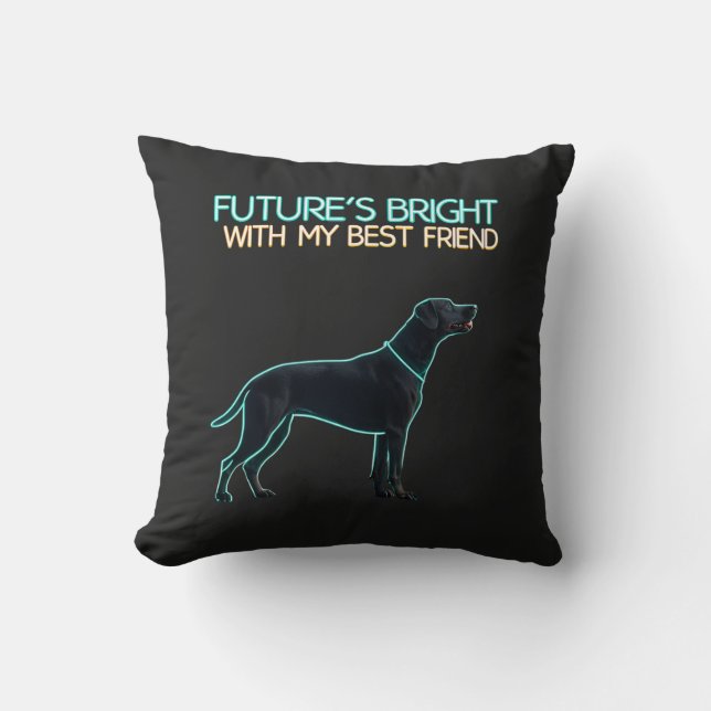 Illustratie van een zwarte Labrador hond Kussen (Voorkant)