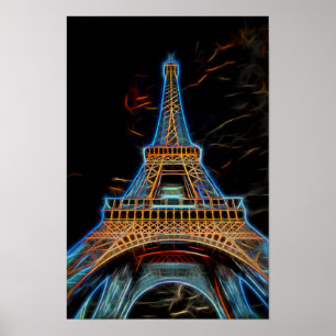 Illustratie van Eiffeltoren - Parijs, Frankrijk Poster