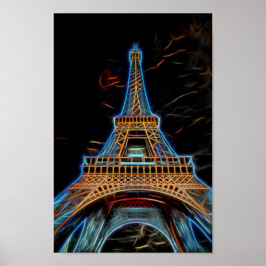 Illustratie van Eiffeltoren - Parijs, Frankrijk Poster (Voorkant)
