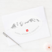 Illustratie van Eiger, Mönch en Jungfrau Minimalis Ovale Sticker (Envelop)