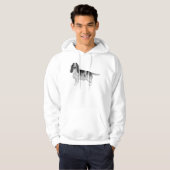 Illustratie van Engelse Cocker Spaniel in zwart-wi Hoodie (Voorkant volledig)