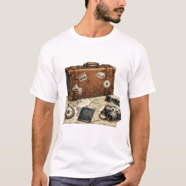 Illustratie van essentiële reizen uit het verleden t-shirt