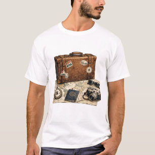 Illustratie van essentiële reizen uit het verleden t-shirt