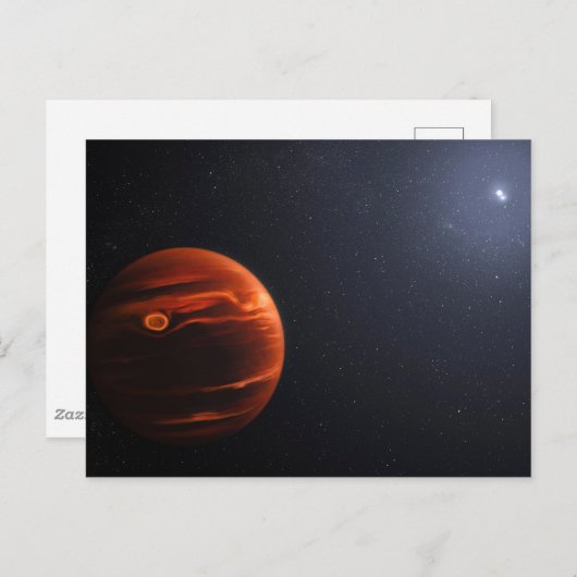Illustratie van Exoplanet VHS 1256 B en zijn sterr Briefkaart (Voorkant / Achterkant)