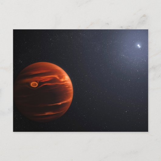 Illustratie van Exoplanet VHS 1256 B en zijn sterr Briefkaart (Voorkant)