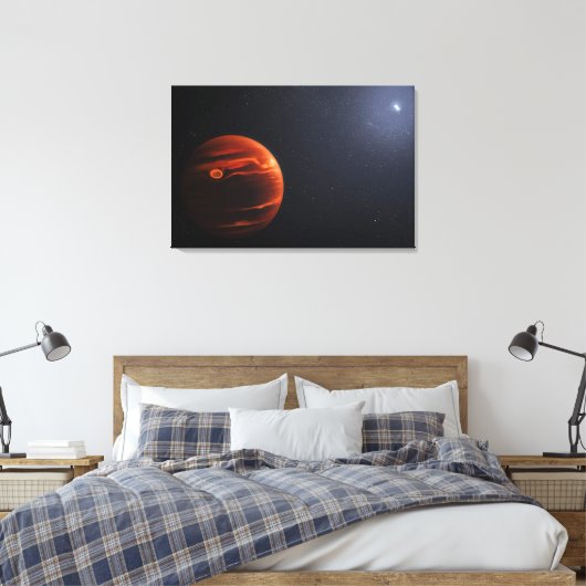 Illustratie van Exoplanet VHS 1256 B en zijn sterr Canvas Afdruk (Insitu (Slaapkamer))