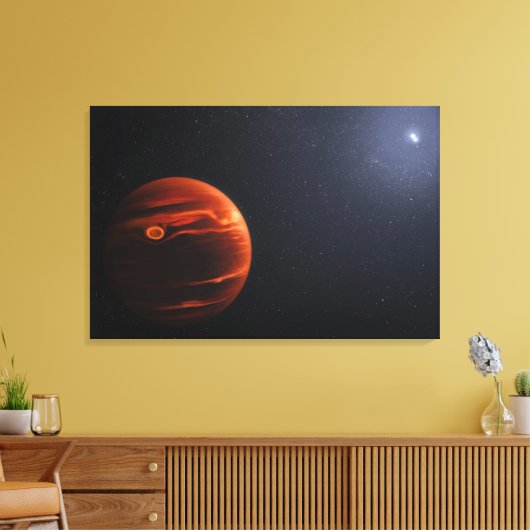 Illustratie van Exoplanet VHS 1256 B en zijn sterr Canvas Afdruk (Insitu (Woonkamer))
