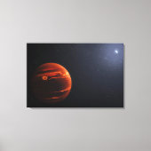 Illustratie van Exoplanet VHS 1256 B en zijn sterr Canvas Afdruk (Voorkant)