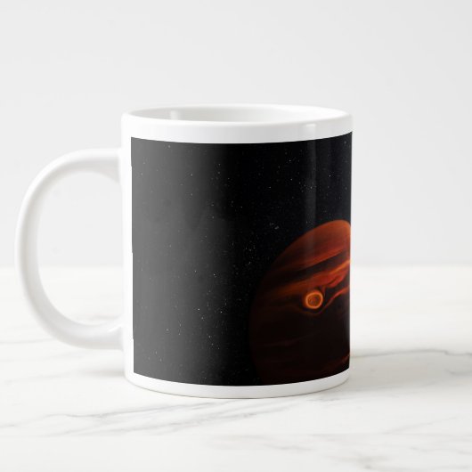 Illustratie van Exoplanet VHS 1256 B en zijn sterr Grote Koffiekop (Links)