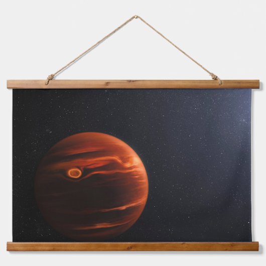 Illustratie van Exoplanet VHS 1256 B en zijn sterr Hangend Wandkleed (Voorkant)