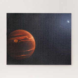 Illustratie van Exoplanet VHS 1256 B en zijn sterr Legpuzzel