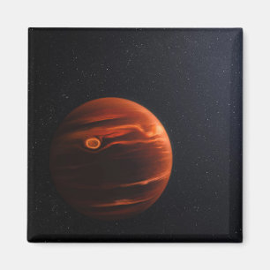 Illustratie van Exoplanet VHS 1256 B en zijn sterr Magneet