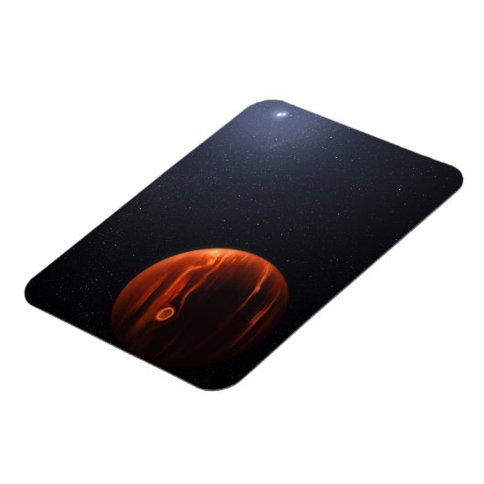 Illustratie van Exoplanet VHS 1256 B en zijn sterr Magneet (Linkerzijde)