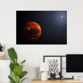 Illustratie van Exoplanet VHS 1256 B en zijn sterr Poster (Thuiskantoor)