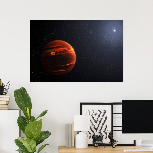 Illustratie van Exoplanet VHS 1256 B en zijn sterr Poster (Thuiskantoor)