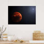 Illustratie van Exoplanet VHS 1256 B en zijn sterr Poster (Keuken)