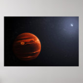 Illustratie van Exoplanet VHS 1256 B en zijn sterr Poster (Voorkant)