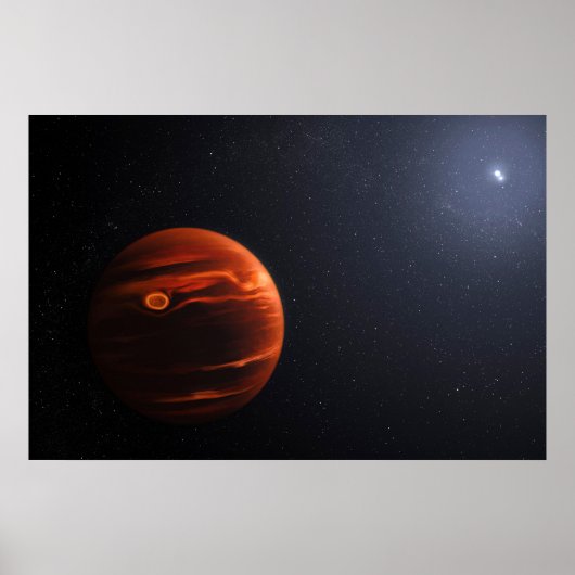 Illustratie van Exoplanet VHS 1256 B en zijn sterr Poster (Voorkant)