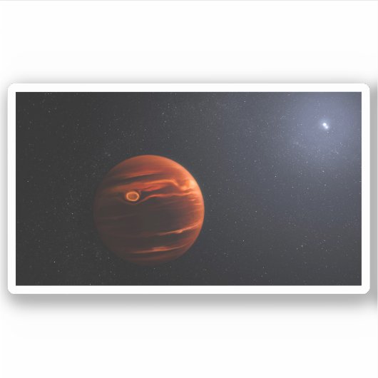 Illustratie van Exoplanet VHS 1256 B en zijn sterr Sticker (Voorkant)