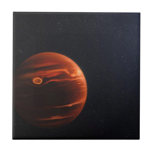Illustratie van Exoplanet VHS 1256 B en zijn sterr Tegeltje (Voorkant)