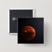 Illustratie van Exoplanet VHS 1256 B en zijn sterr Vierkante Button 5,1 Cm (Voorkant /achterkant)