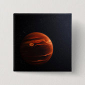 Illustratie van Exoplanet VHS 1256 B en zijn sterr Vierkante Button 5,1 Cm (Voorkant)