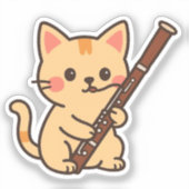 Illustratie van Fagotkat Sticker (Voorkant)