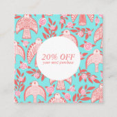 Illustratie van Falcons en Rozen Chic Elegant Kortingskaartje (Voorkant)