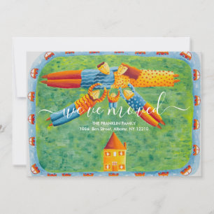 Illustratie van familie We hebben nieuwe startpunt Aankondiging